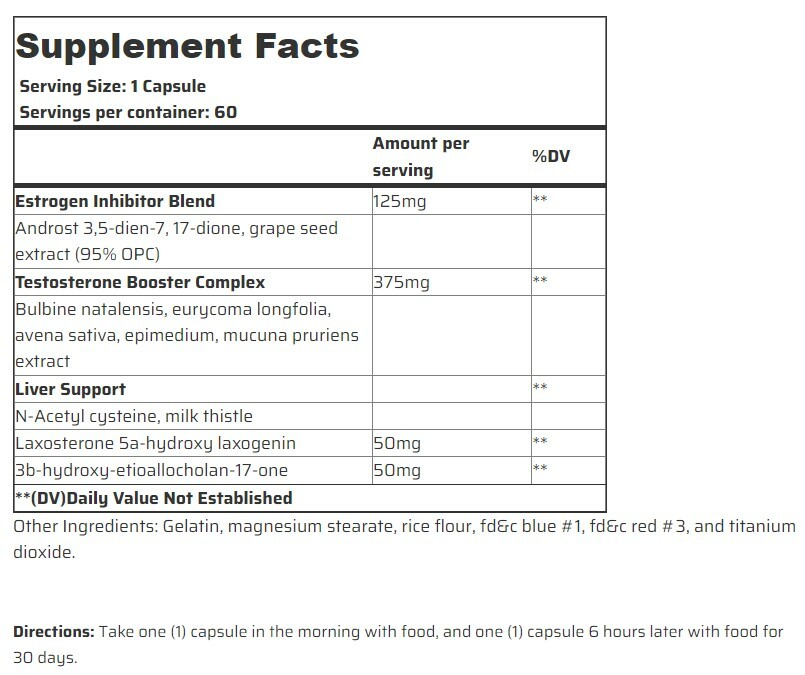 Arime Stage PCT 50 by EPG - Supplement Facts