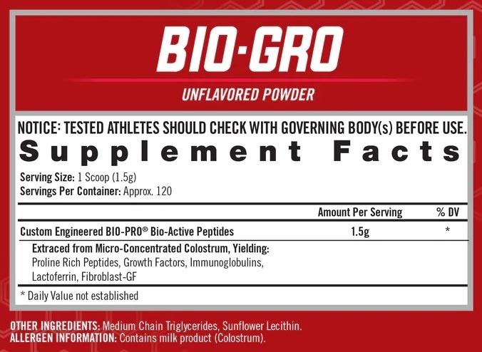 Bio-Gro by iSatori - 120 Servings - Supplement Facts