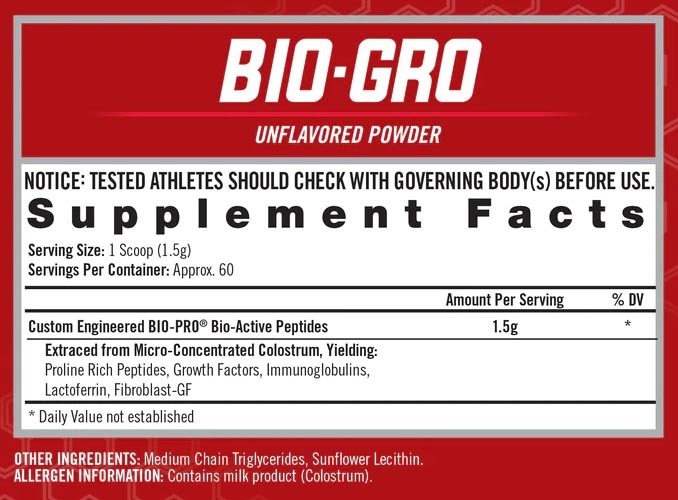 Bio-Gro by iSatori - 60 Servings - Supplement Facts